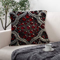 Luxury Ruby Gem Curtains | Gothic Glam Window Panels | Black Silver Red Jewel Curtains | Baroque Living Room Drapes | Elegant Luxury Home Decor