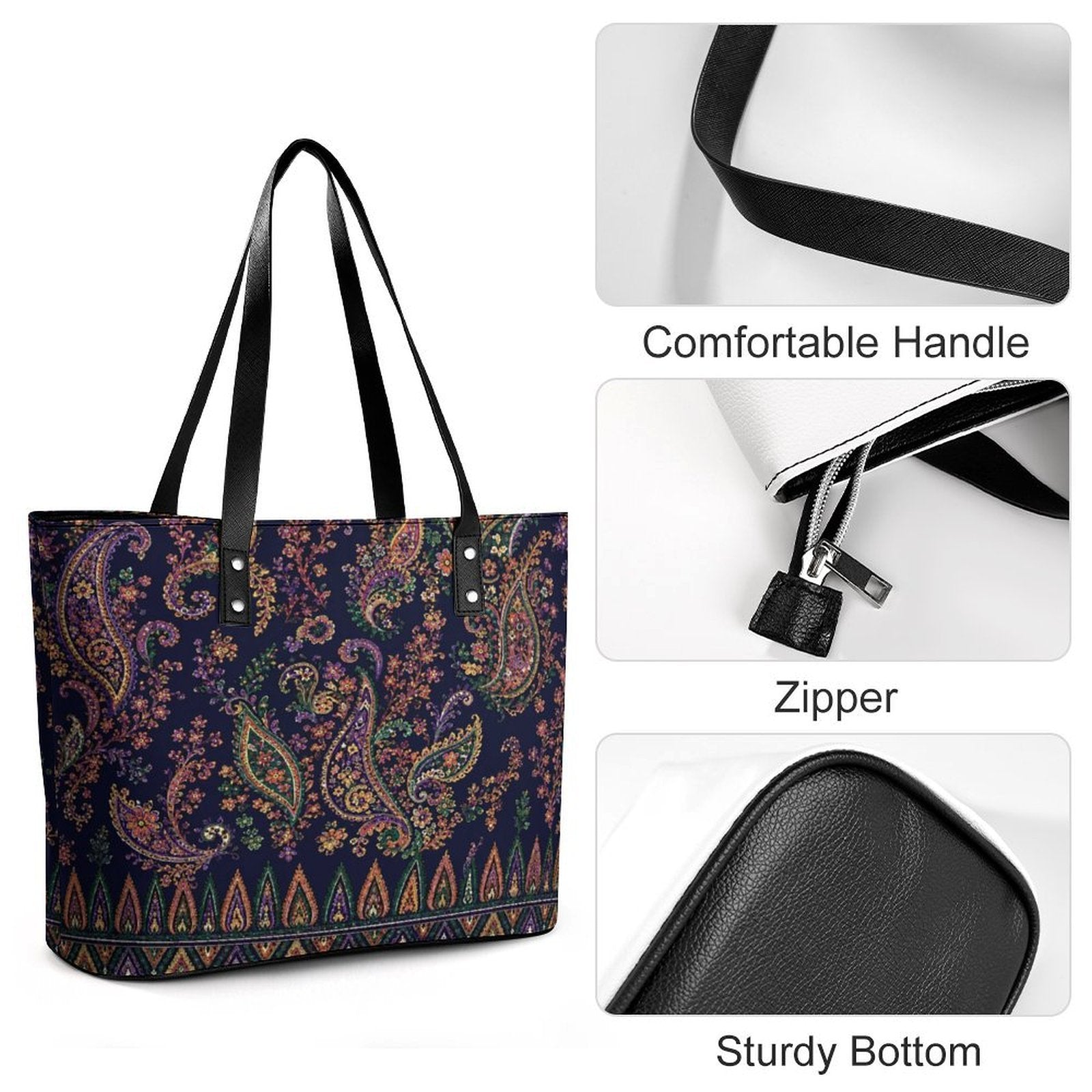 Luxury Bohemian Tote Bag | Designer Canvas Shoulder Bag | Elegant Everyday Travel Tote | Women's Fashion Handbag | Iyalla Designs