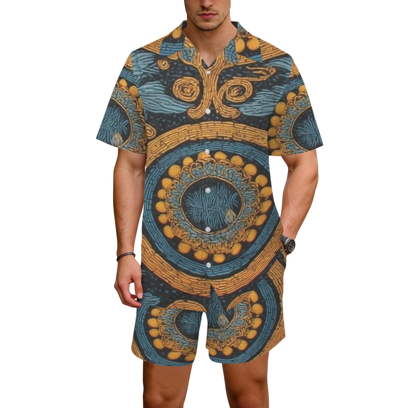 Men Kenti summer set Men's Hawaiian Shirt & Shorts Set