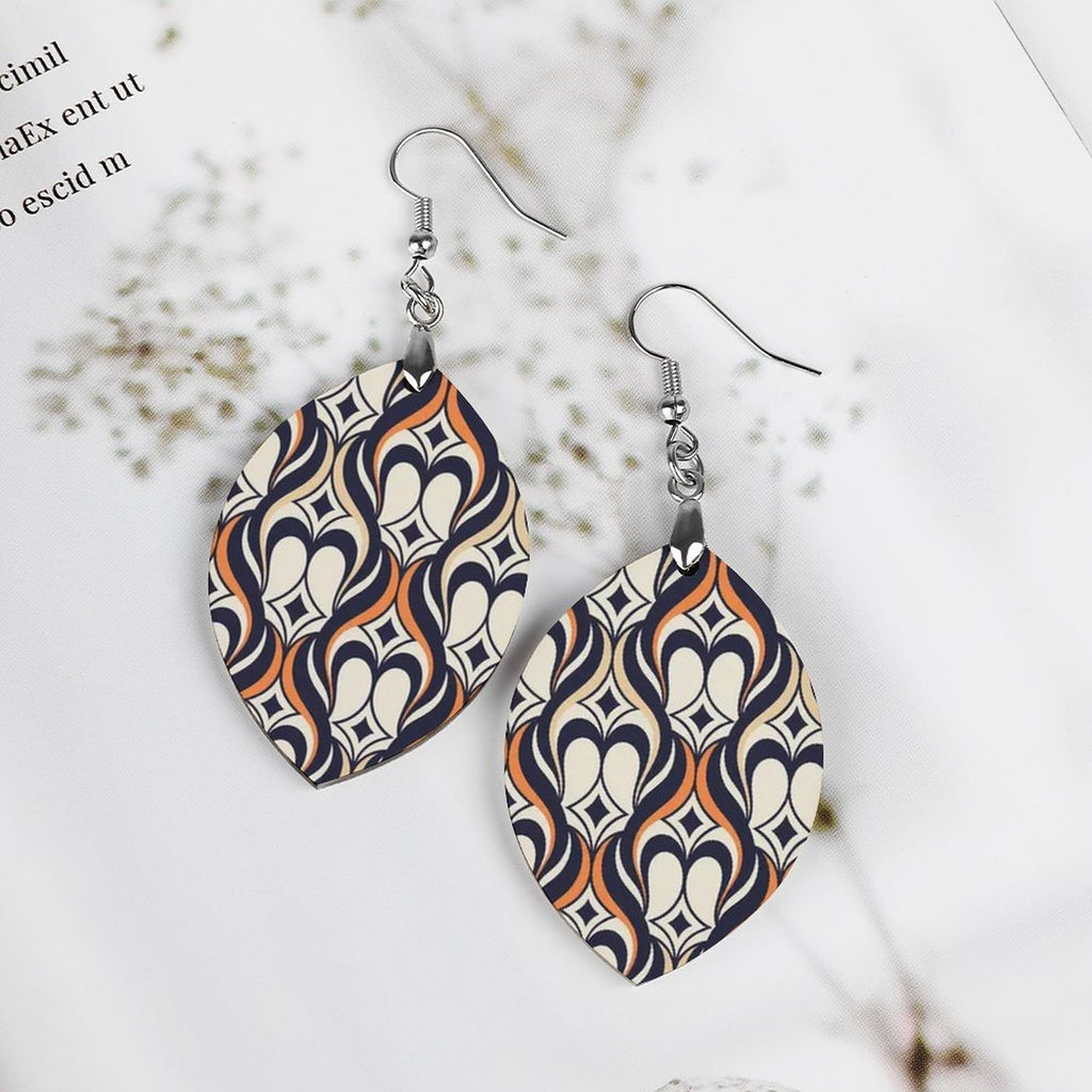 Sahara Navy Cream Teardrop Earrings, African Inspired Statement Earrings, Boho Dangle Earrings, Geometric Women’s Jewelry