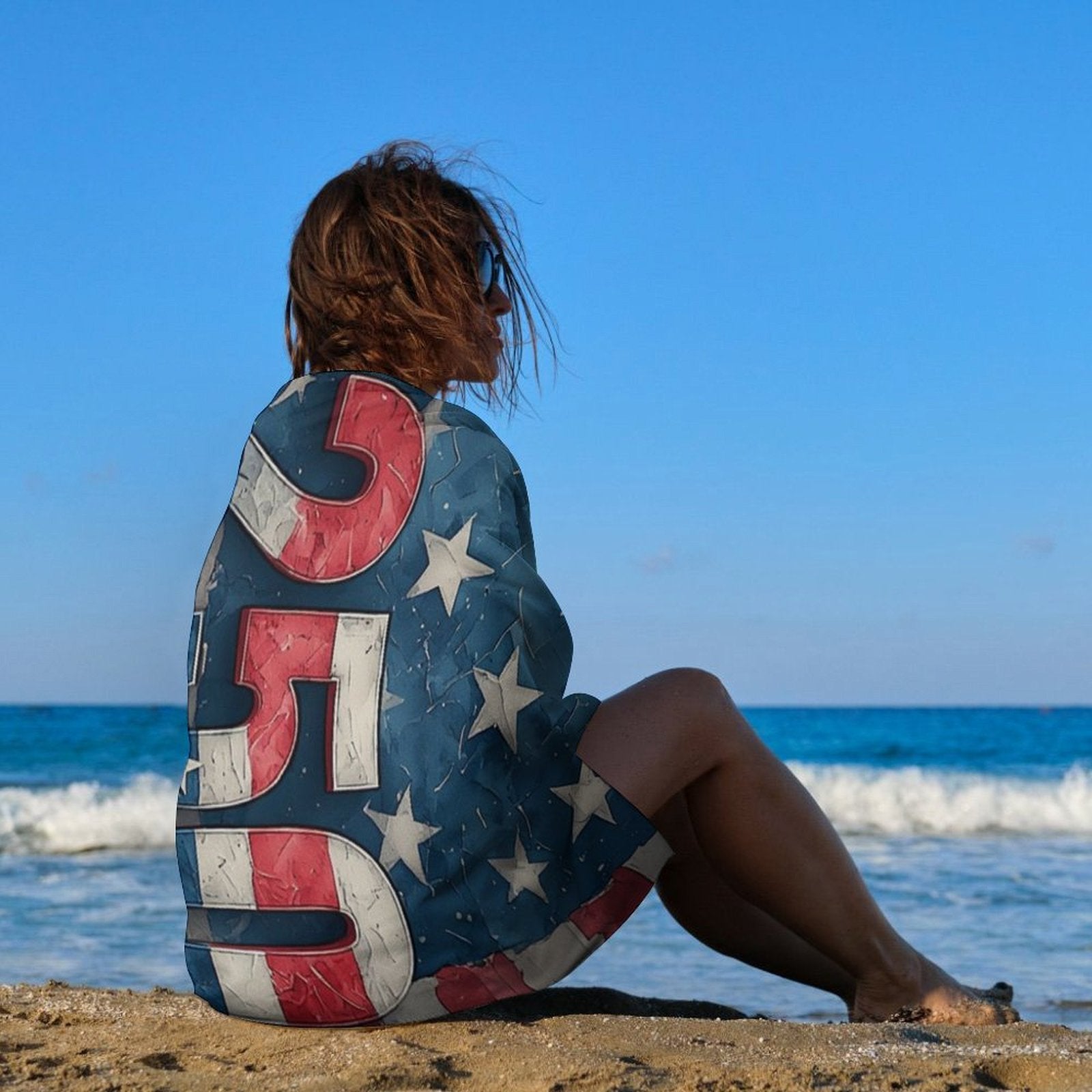 250TH USA Flag Design Beach Towel (130x80 cm)
