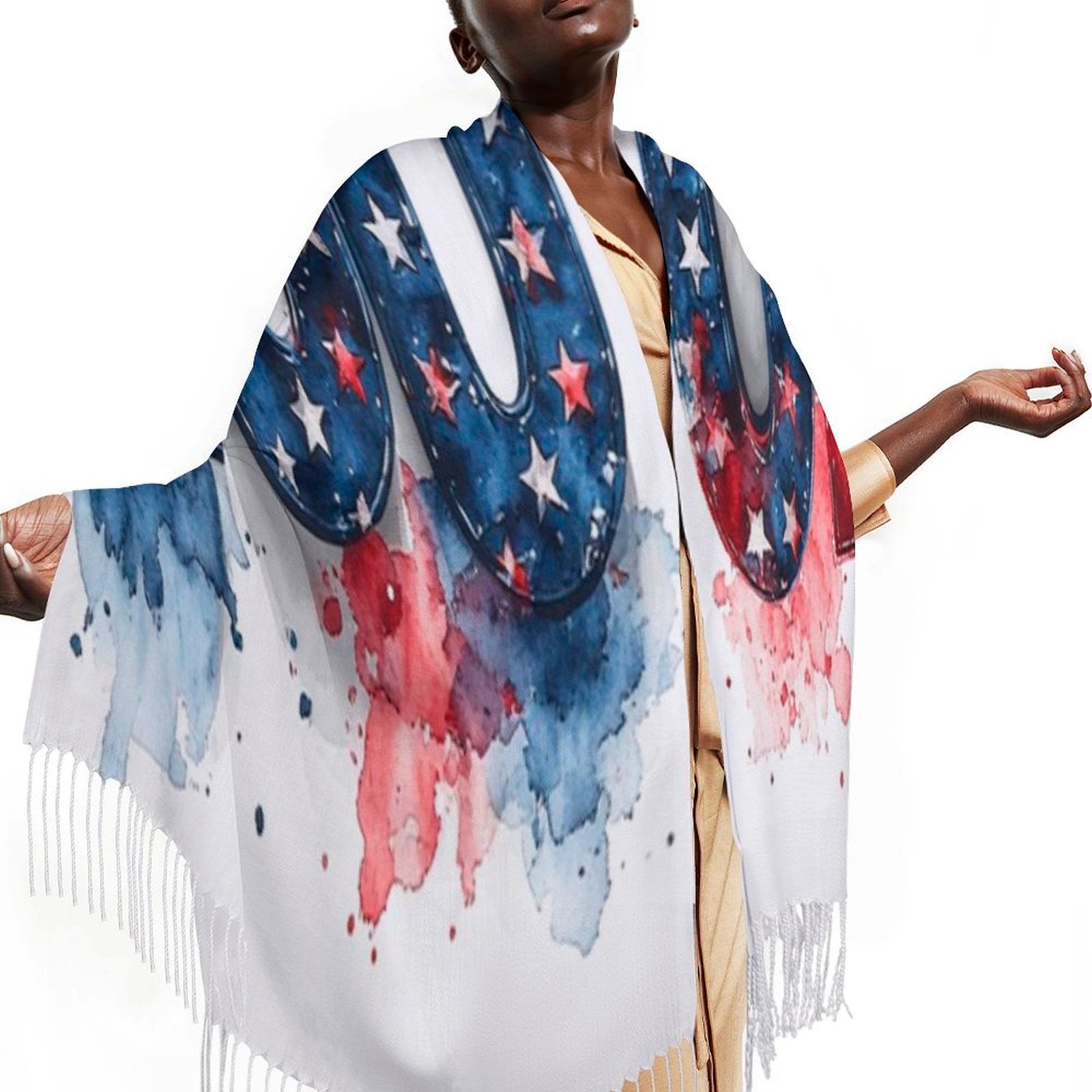 250 USA Design Tassel Scarf
