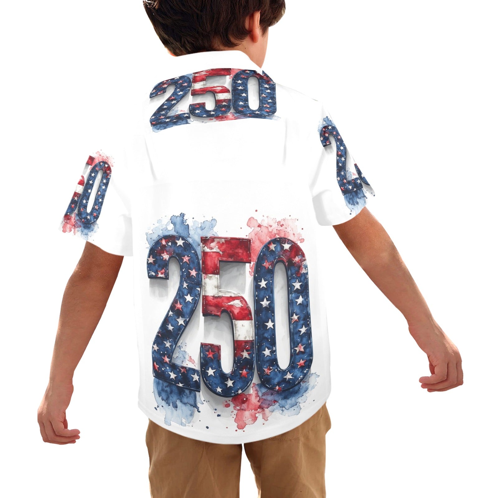 Boys America 250 Button-Up Shirt | Patriotic Kids Fourth of July Shirt | USA 250th Anniversary Outfit | Matching Family Independence Day Top
