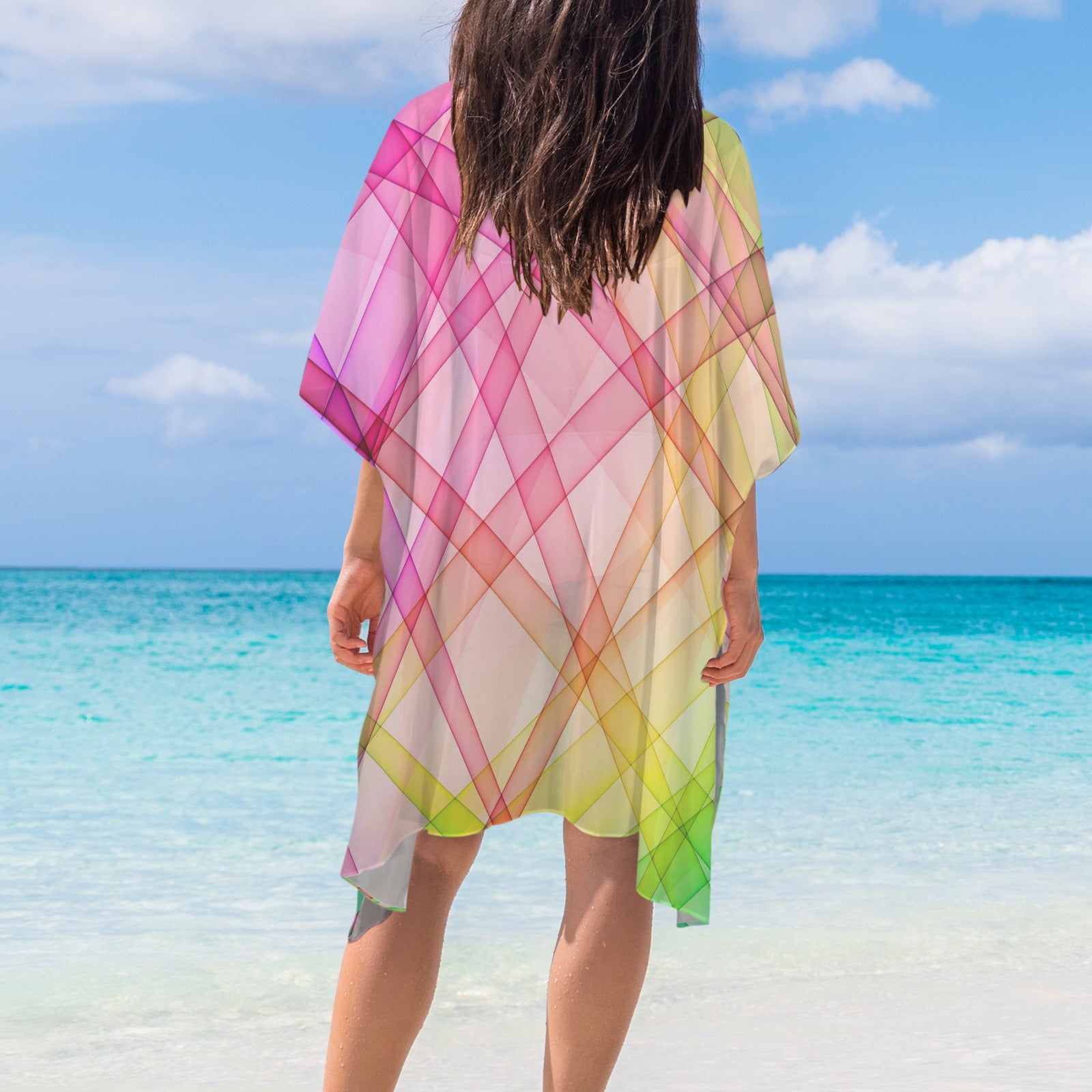Colorful Geometric Cover up Women's Long Cover Up