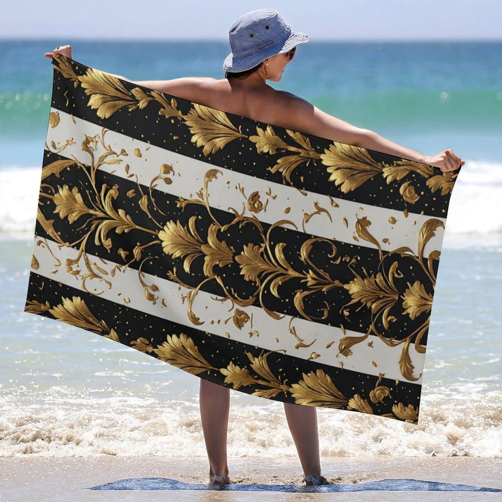 Black Gold Design Beach Towel (130x80 cm)