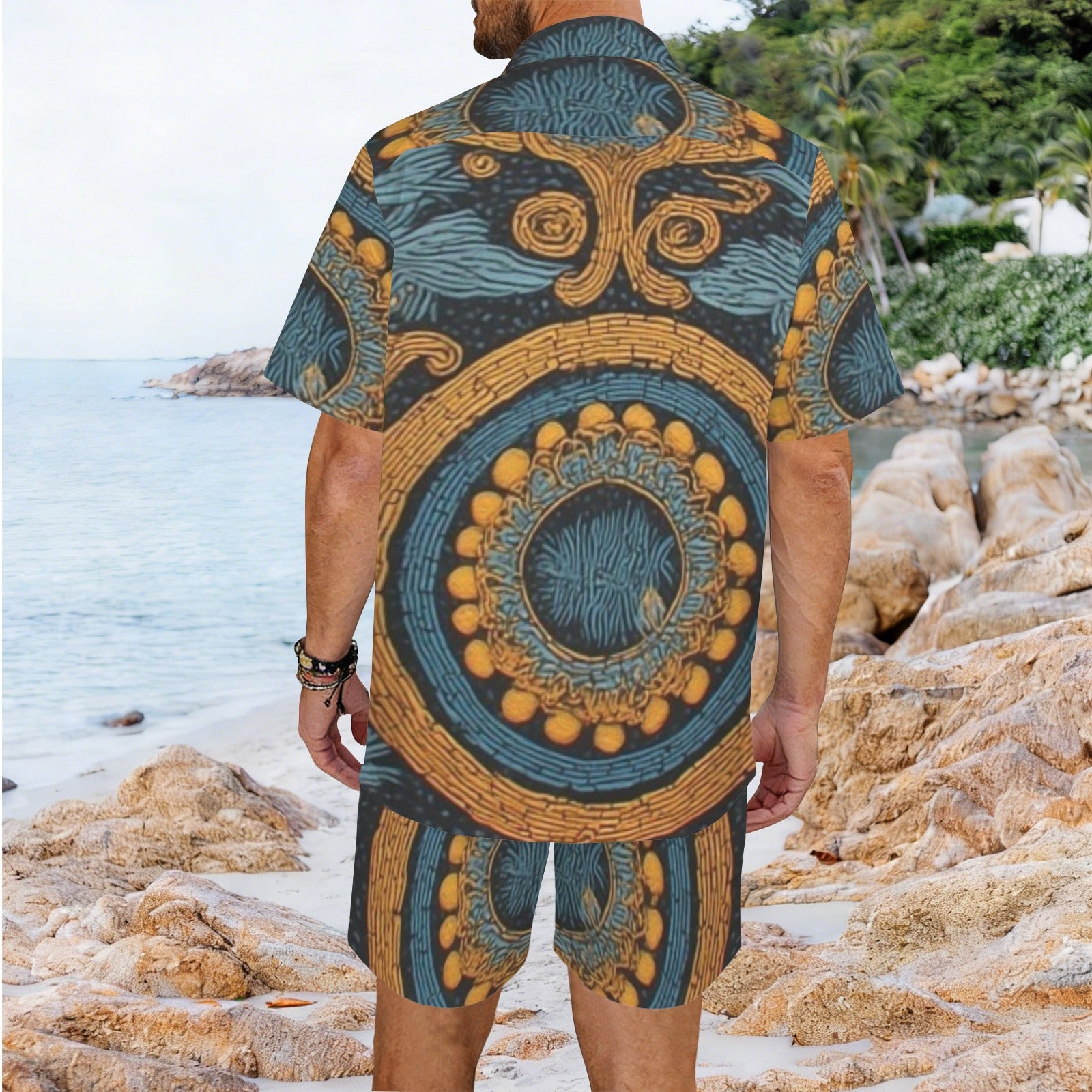 Men Kenti summer set Men's Hawaiian Shirt & Shorts Set