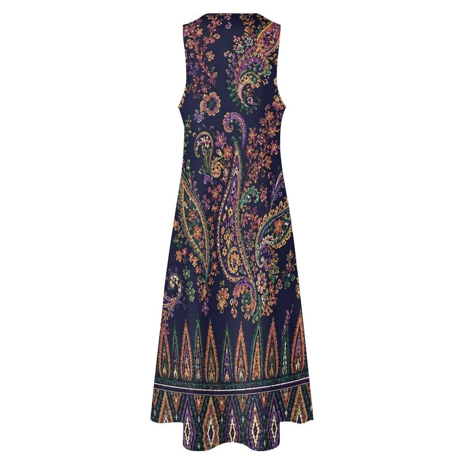 Indigo Manor Sleeveless Maxi Dress | Luxury Paisley Resort Dress | Elegant Boho Vacation Dress | Boutique Summer Maxi | Iyalla Designs