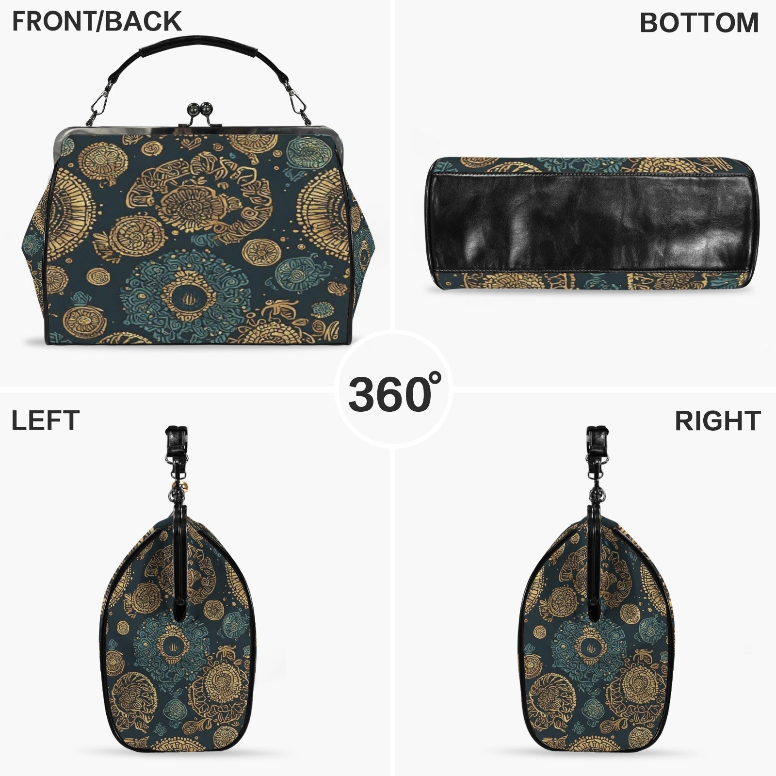 uxury Vintage Frame Handbag | Emerald & Gold Designer Purse | Elegant Top Handle Crossbody Bag | Women's Statement Handbag | Iyalla Designs