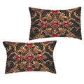 Royal Ruby Luxury Throw Pillow | Ruby Gem Accent Cushion | Black Gold Baroque Decorative Pillow | Elegant Home Decor | Luxury Living Room Pillow