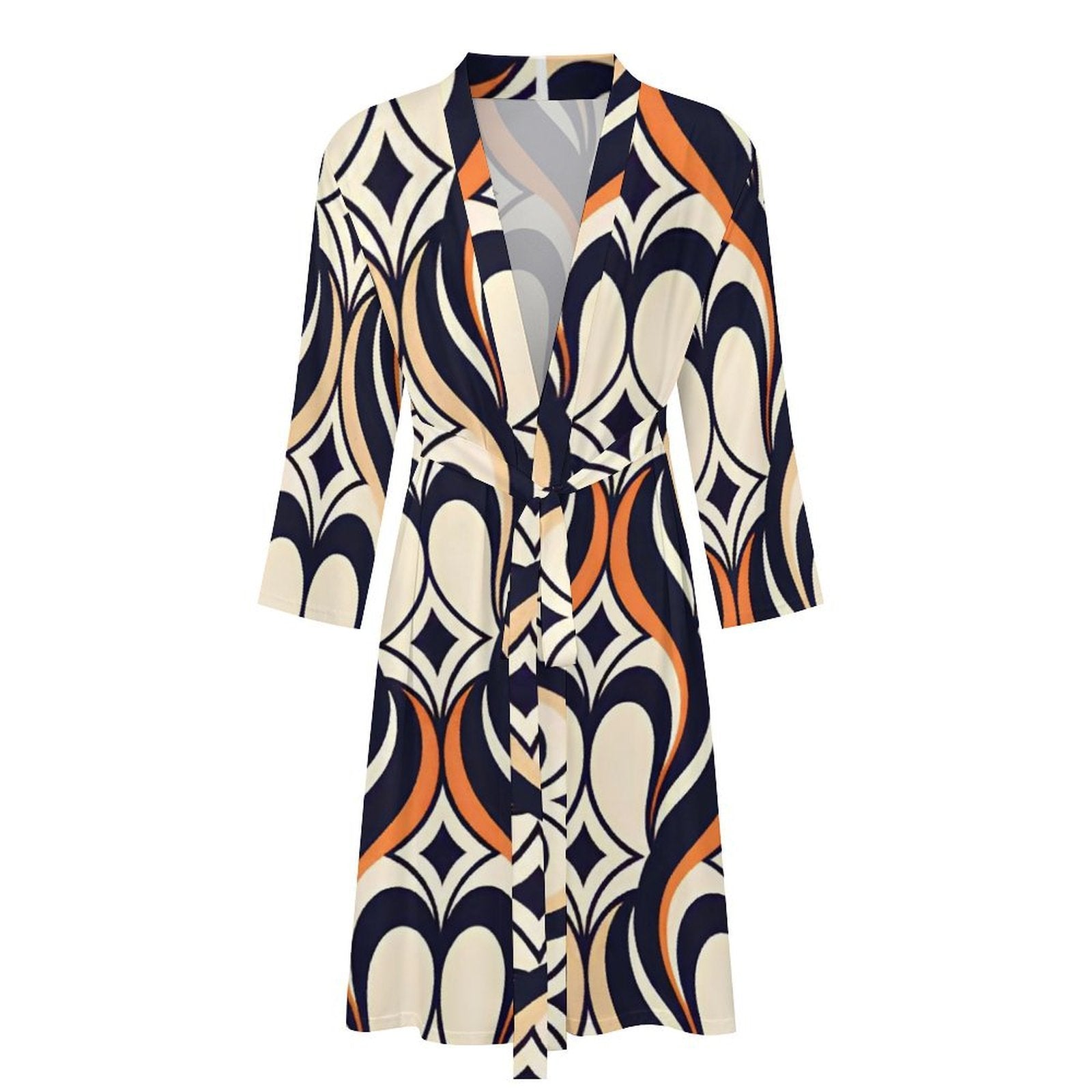 Men's Luxury Resort Robe | Designer Geometric Lounge Robe | Modern Spa Robe | Premium Vacation Loungewear | Iyalla Designs