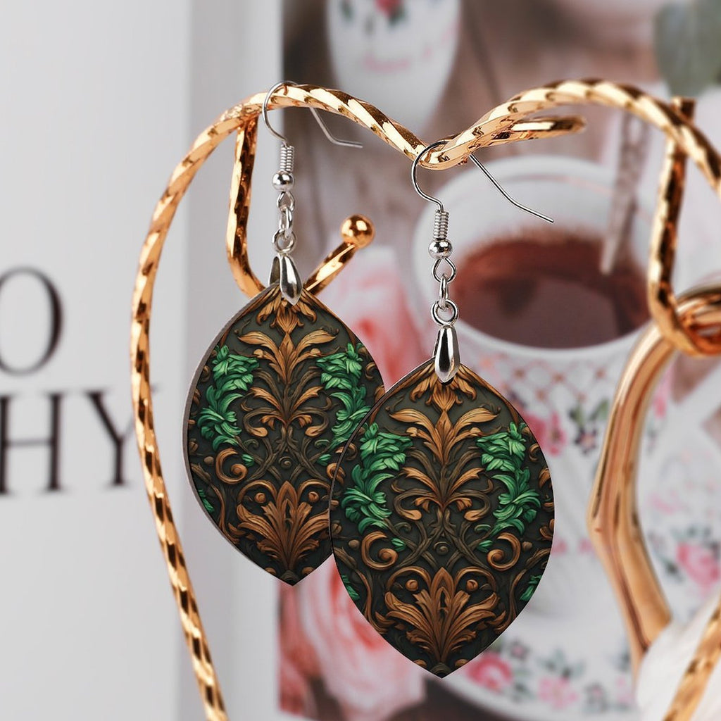 Myra Emerald Gold Drop Earrings, Green Statement Earrings, Elegant Teardrop Earrings, African Inspired Jewelry, Women’s Dangle Earrings
