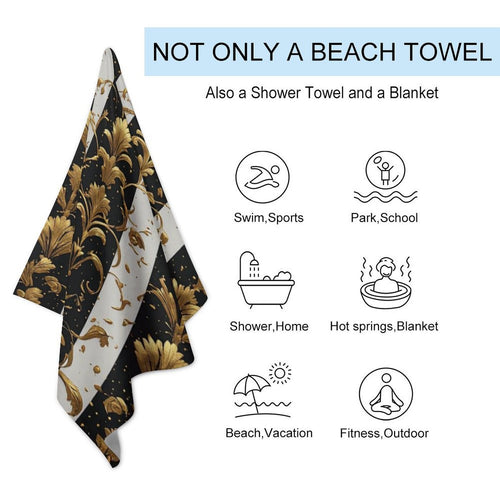 Black Gold Design Beach Towel (130x80 cm)