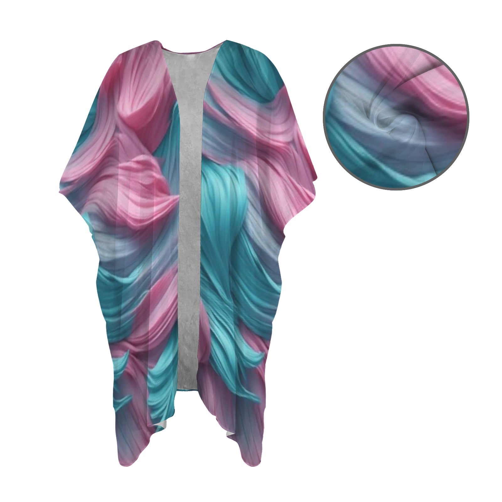Pink turquoise cover Women's Long Cover Up