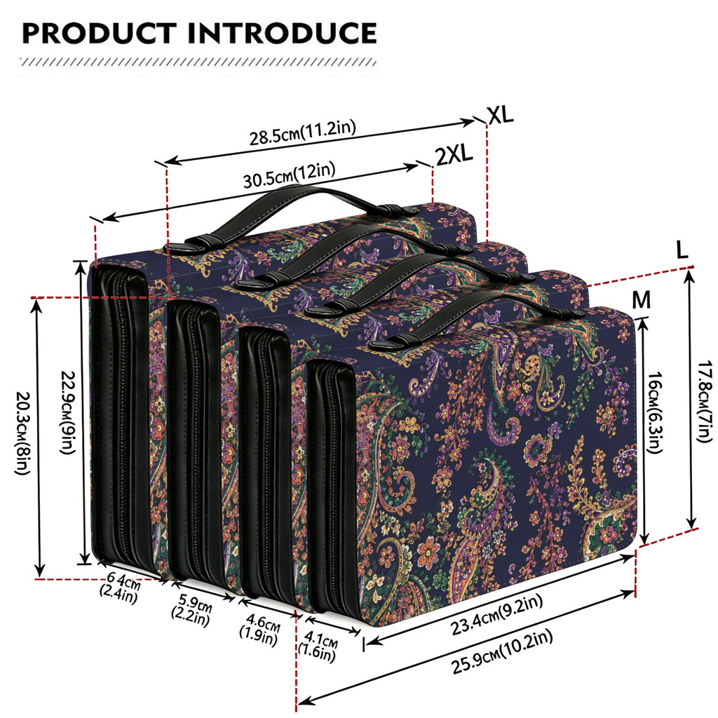 Luxury Paisley Book Cover | Bible Cover with Zipper | Journal & Planner Organizer | Fabric Book Sleeve | Iyalla Designs