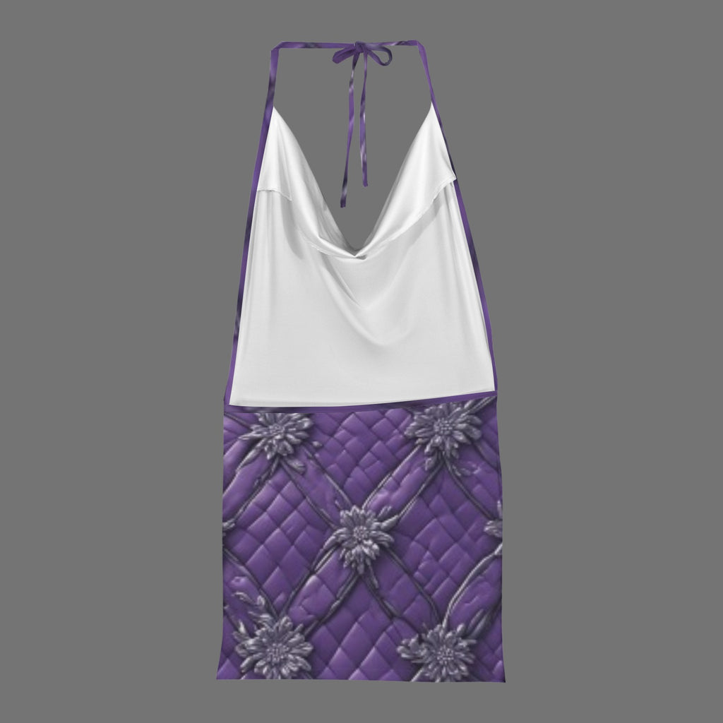 Purple luxury dress Backless String Halterneck Drop Neck Bodycon Dress
