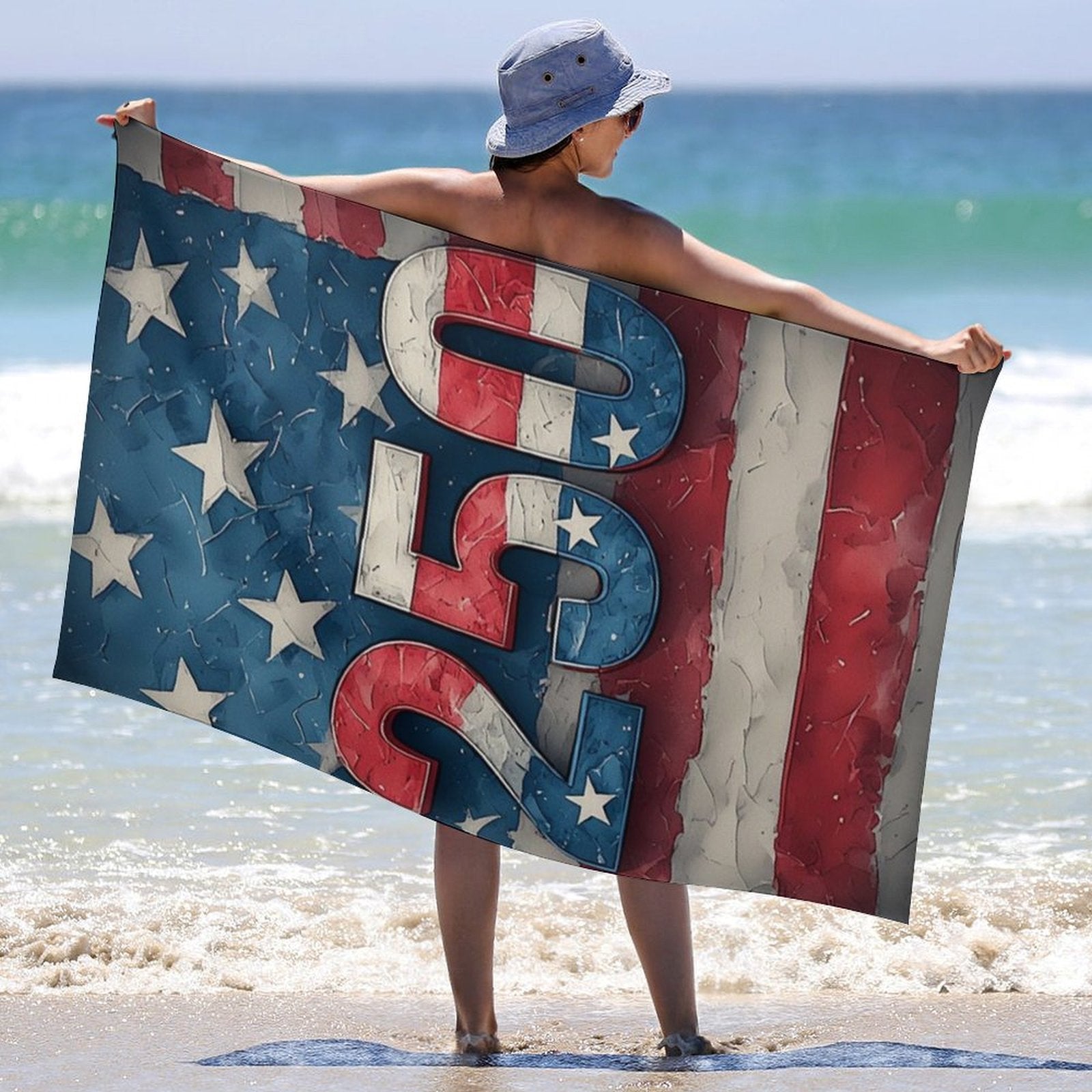 250TH USA Flag Design Beach Towel (130x80 cm)