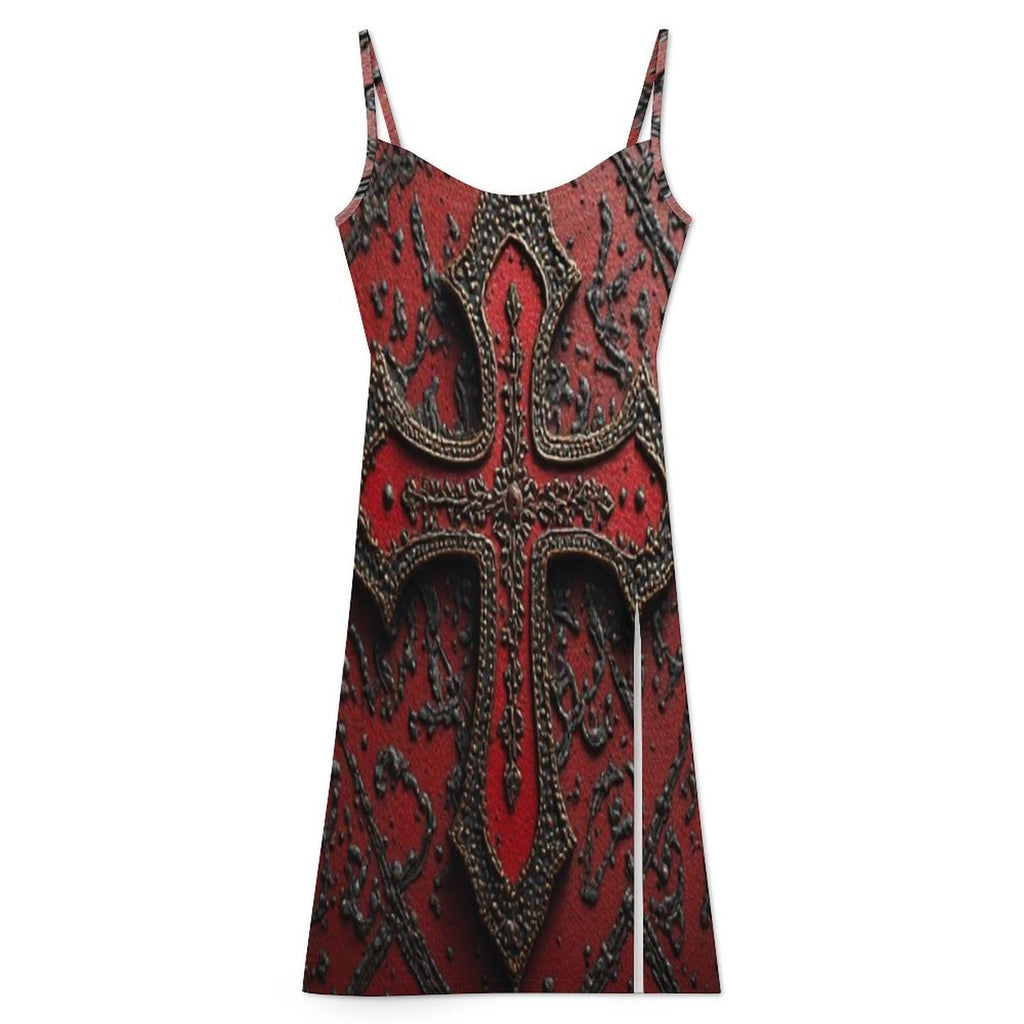 Zuriya African Inspired Maxi Dress, Red Black Gold Luxury Dress, Elegant Cultural Print Dress, Statement Evening Gown, Women’s Long Dress