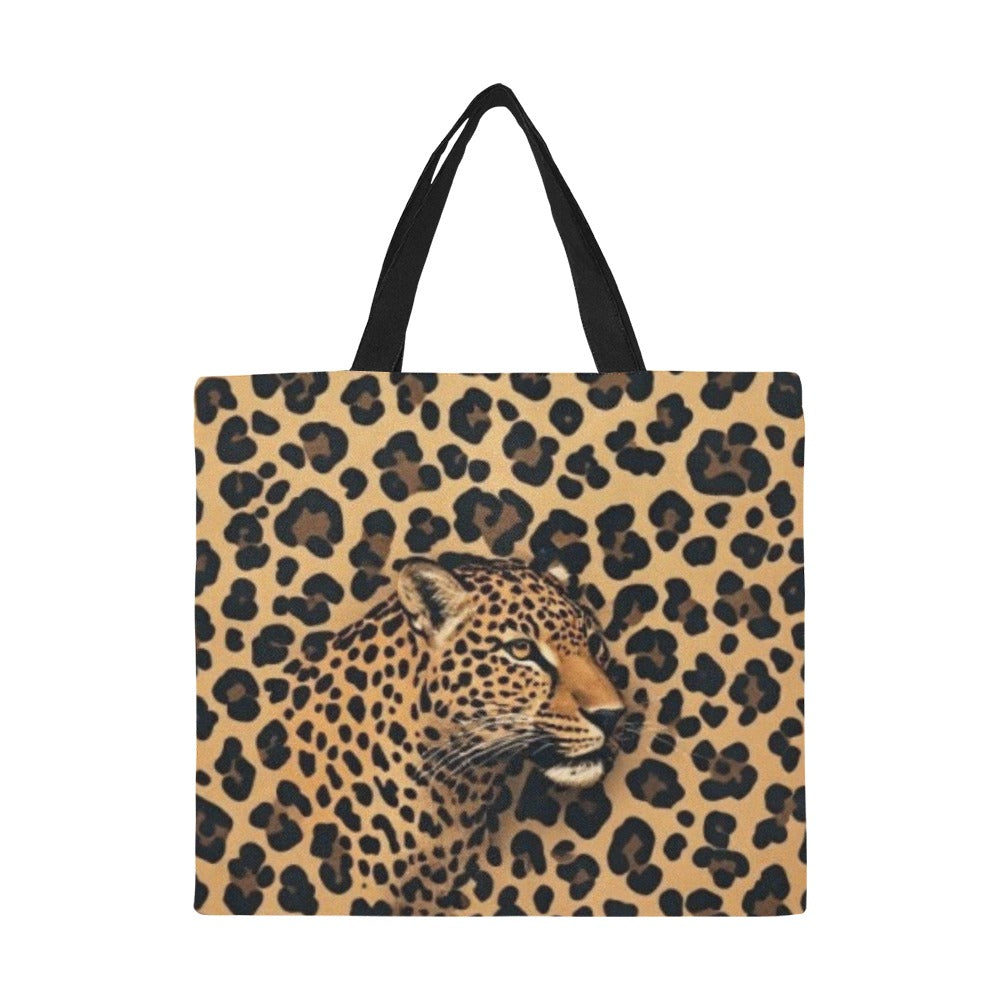 Luxury Leopard Print Tote Bag | Designer Canvas Shoulder Bag | Large Women's Fashion Tote | Everyday Travel Handbag | Iyalla Designs