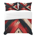 Luxury Geometric Duvet Cover Set | Modern Red Black Beige Bedding | Rustic Contemporary Bedroom Decor | King Queen Twin Bedding | Iyalla Designs