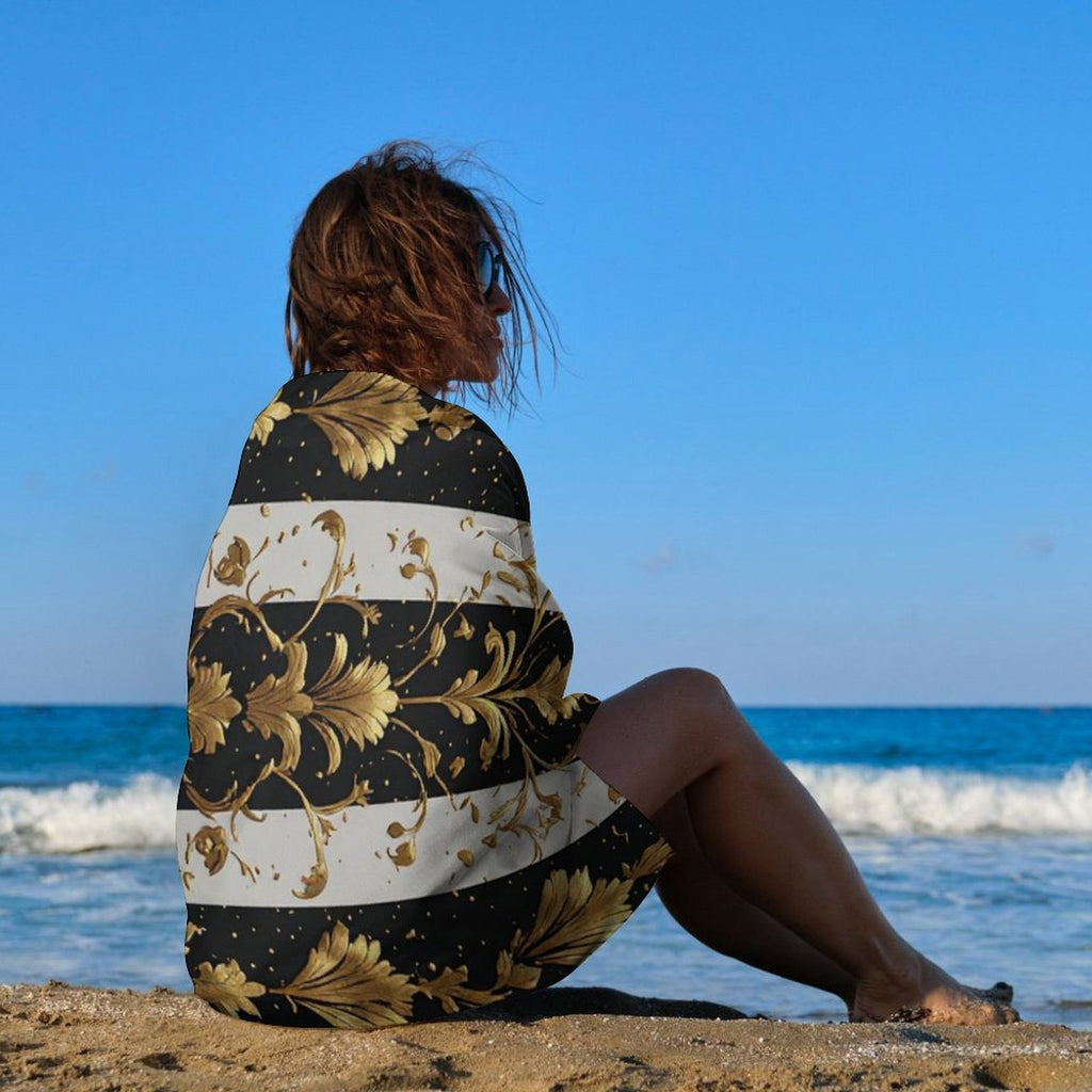 Black Gold Design Beach Towel (130x80 cm)
