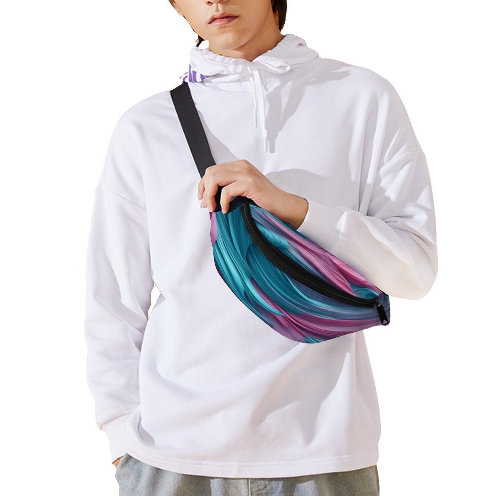 Pink Abstract Design Fanny Pack