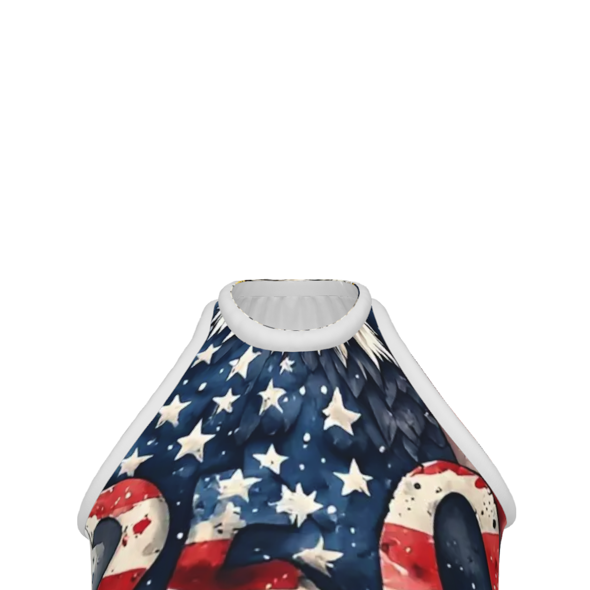 250m Patriotic Women's Sleeveless High Neck Crop Tank Top