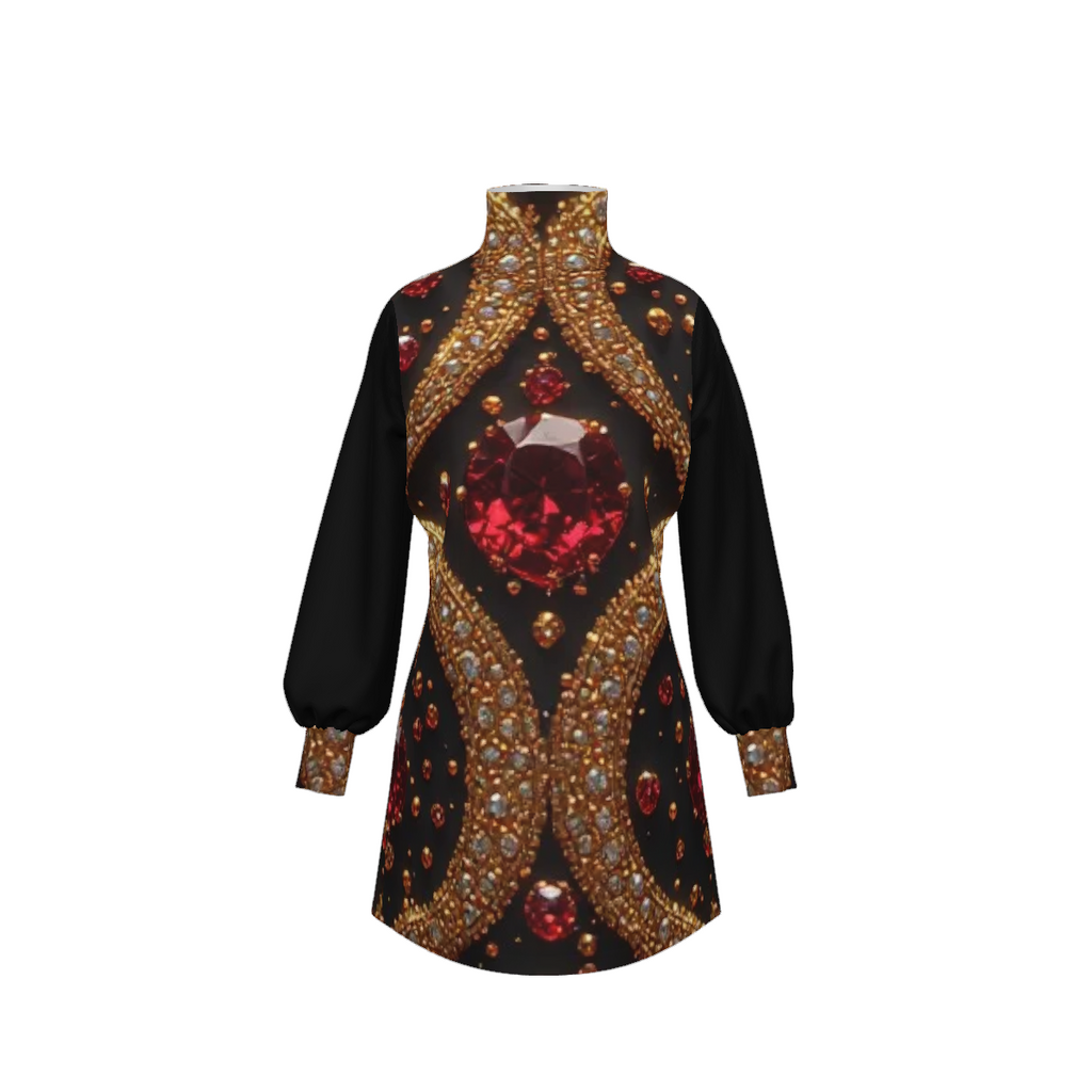 Esther Ruby Luxury Dress | Elegant Church Dress for Women | Black and Gold Statement Dress | Sunday Best Fashion | Women's Special Occasion Dress