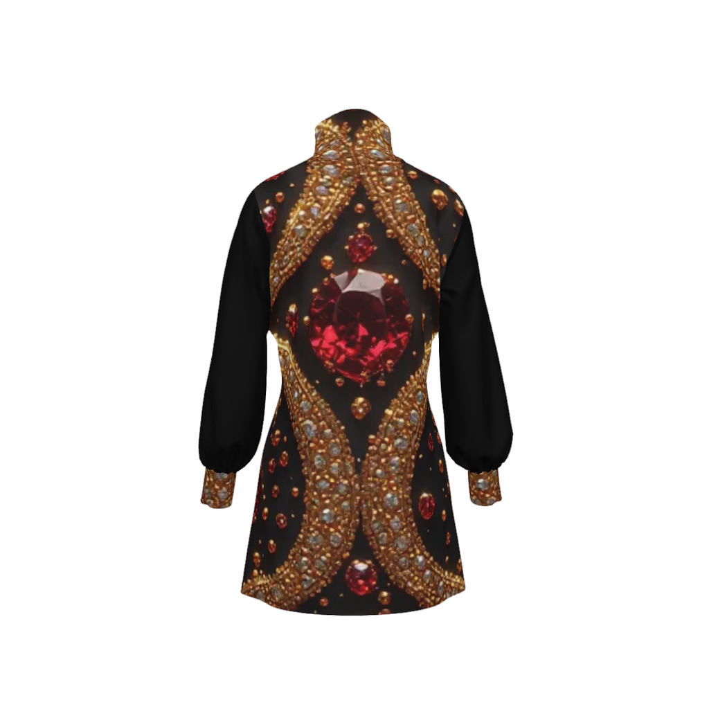 Esther Ruby Luxury Dress | Elegant Church Dress for Women | Black and Gold Statement Dress | Sunday Best Fashion | Women's Special Occasion Dress