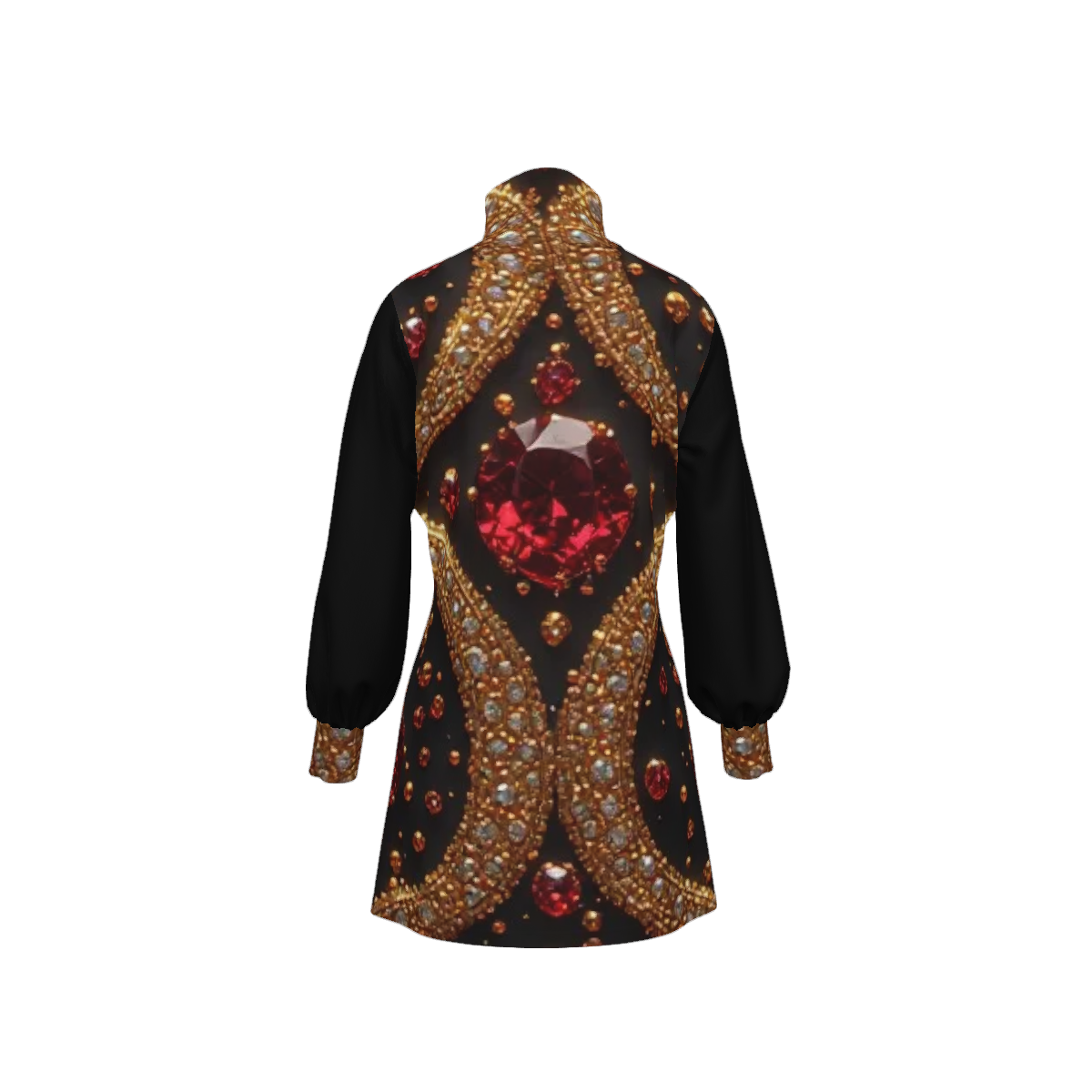 Esther Ruby Luxury Dress | Elegant Church Dress for Women | Black and Gold Statement Dress | Sunday Best Fashion | Women's Special Occasion Dress