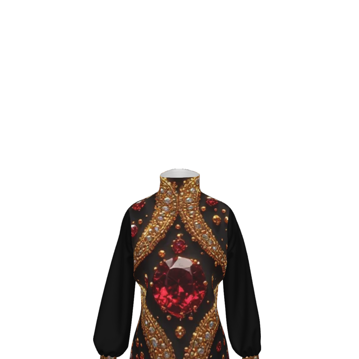 Esther Ruby Luxury Dress | Elegant Church Dress for Women | Black and Gold Statement Dress | Sunday Best Fashion | Women's Special Occasion Dress