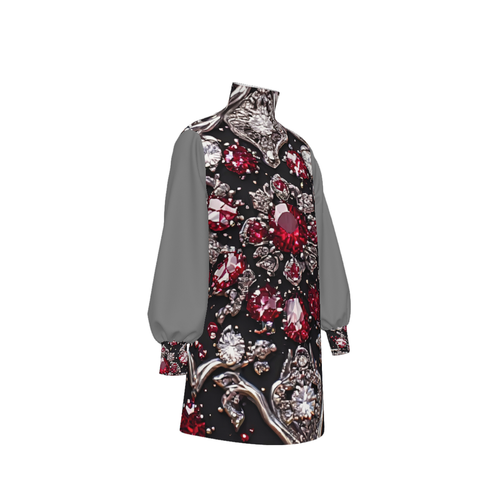 Luxury Executive Dress for Women | Black and Ruby Office Dress | Elegant Business Fashion | Corporate Chic Midi Dress | Statement Workwear