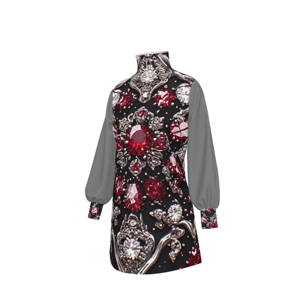 Luxury Executive Dress for Women | Black and Ruby Office Dress | Elegant Business Fashion | Corporate Chic Midi Dress | Statement Workwear