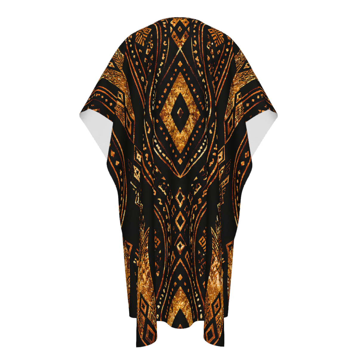 Khalil Black Gold African Inspired Kaftan, Luxury Men’s Robe, African Print Long Robe, Men’s Statement Loungewear, Cultural Wear