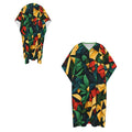 Men’s African Print Kaftan, Colorful Tropical Long Caftan, Green Gold Red Resort Wear, Men’s Statement Vacation Outfit, Luxury Cultural Fashion
