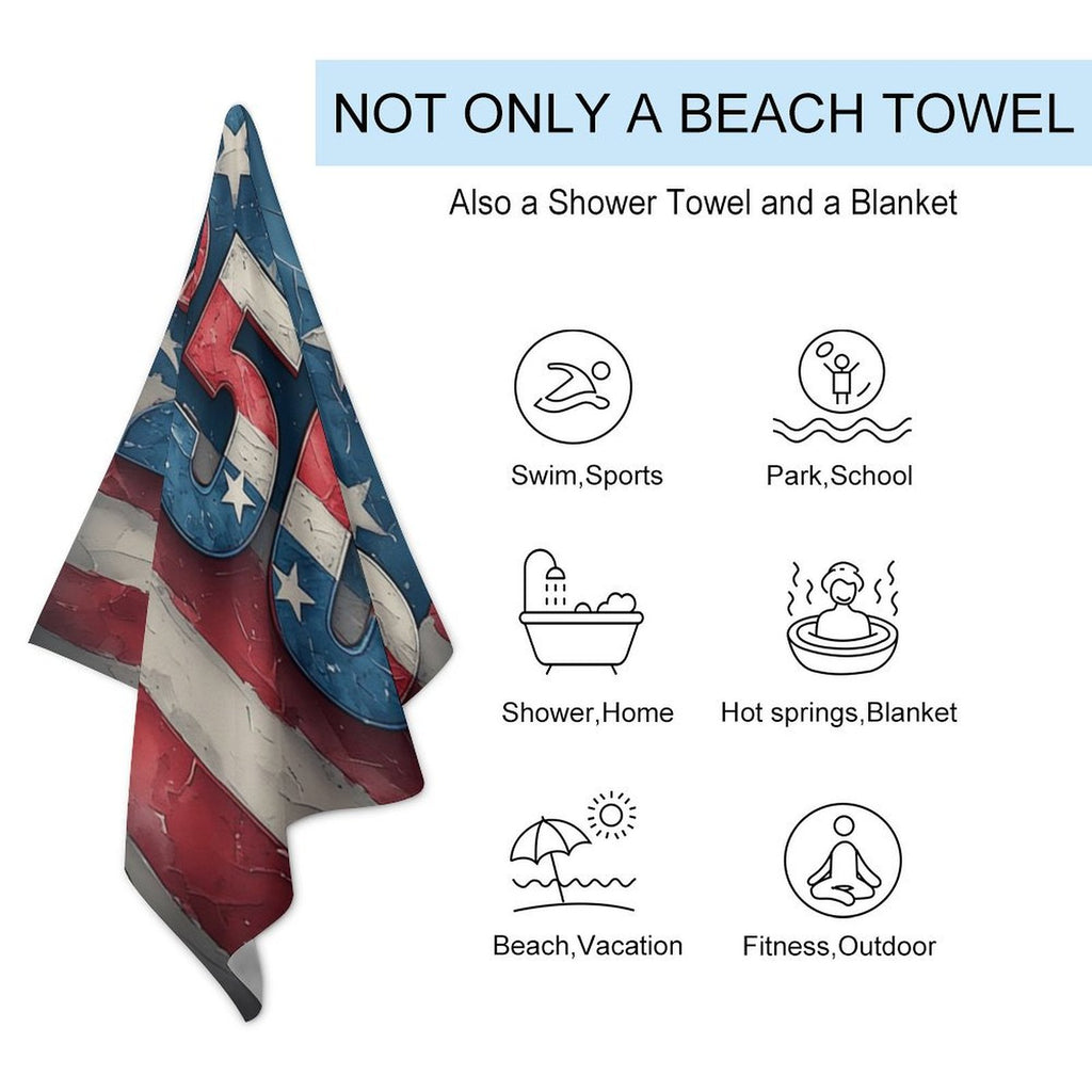 250TH USA Flag Design Beach Towel (130x80 cm)