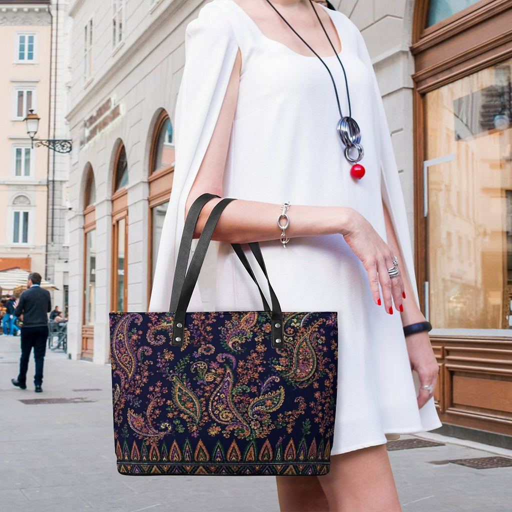 Luxury Bohemian Tote Bag | Designer Canvas Shoulder Bag | Elegant Everyday Travel Tote | Women's Fashion Handbag | Iyalla Designs