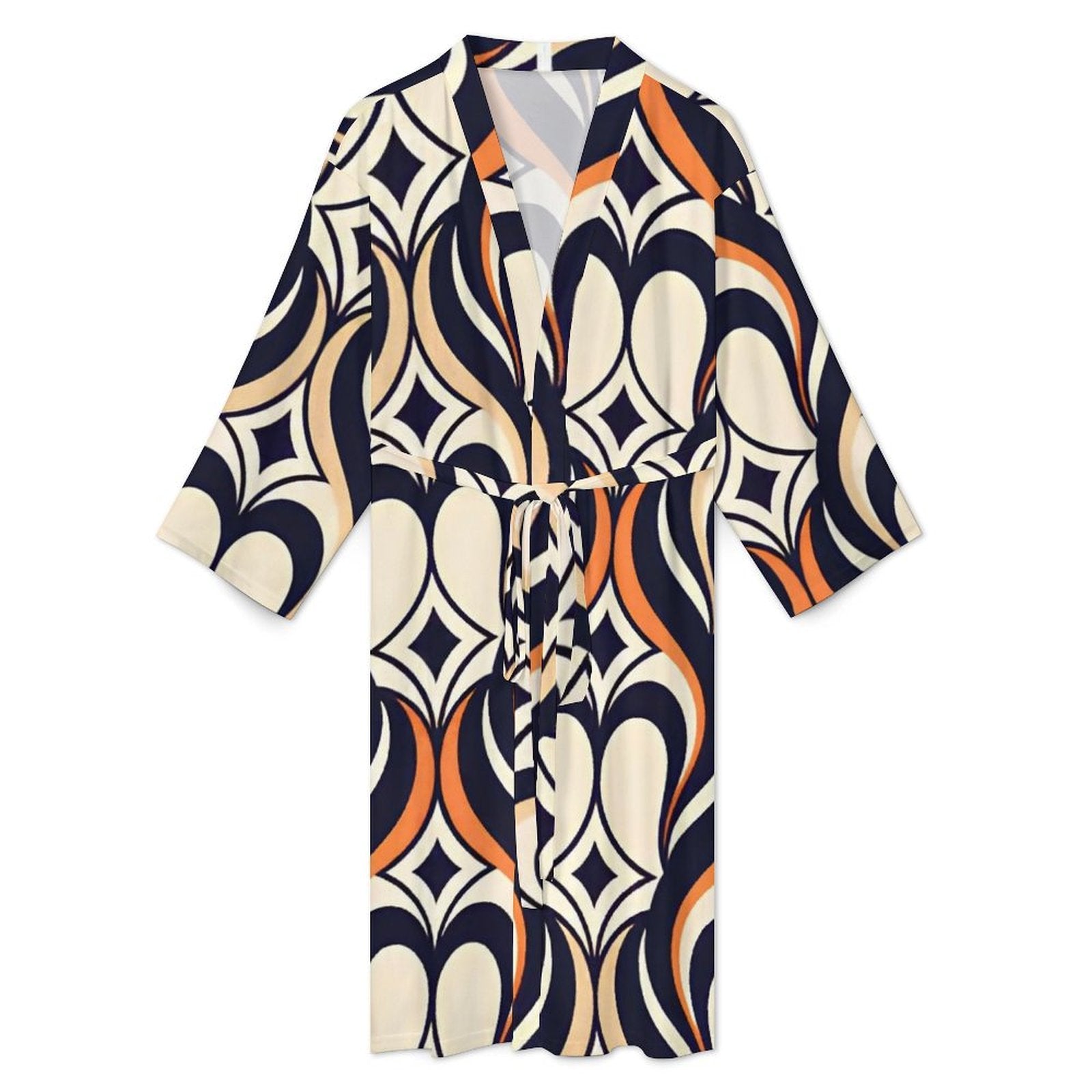 Men's Luxury Resort Robe | Designer Geometric Lounge Robe | Modern Spa Robe | Premium Vacation Loungewear | Iyalla Designs