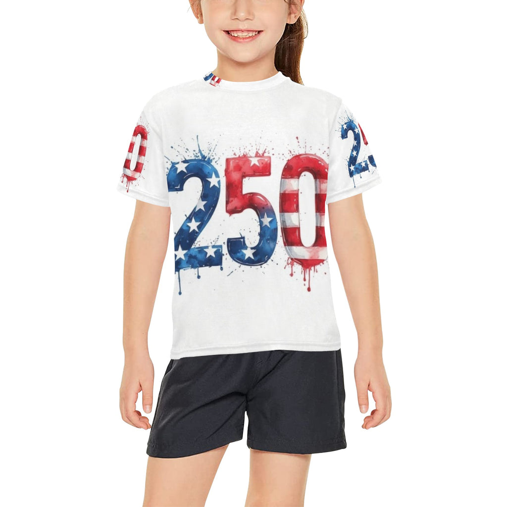 Girls 250 Patriotic Outfit | Kids Fourth of July Short Set | America 1776-2026 Independence Day Outfit | USA Anniversary Summer Outfit | Patriotic Kids Clothing