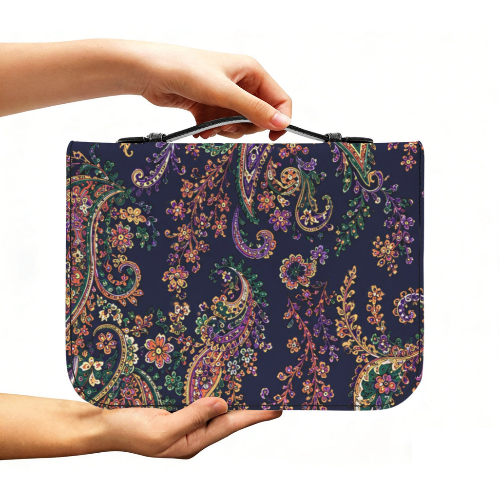 Luxury Paisley Book Cover | Bible Cover with Zipper | Journal & Planner Organizer | Fabric Book Sleeve | Iyalla Designs