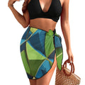 OLIVE GEOMETRIC WRAP Custom Beach Sarong Wrap | Ships from USA