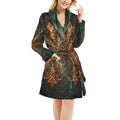 Emer Tide Luxury Robe | Emerald Gold Satin Lounge Robe | Elegant Kimono Style Robe | Resort Wear Cover Up | Luxury Women's Loungewear