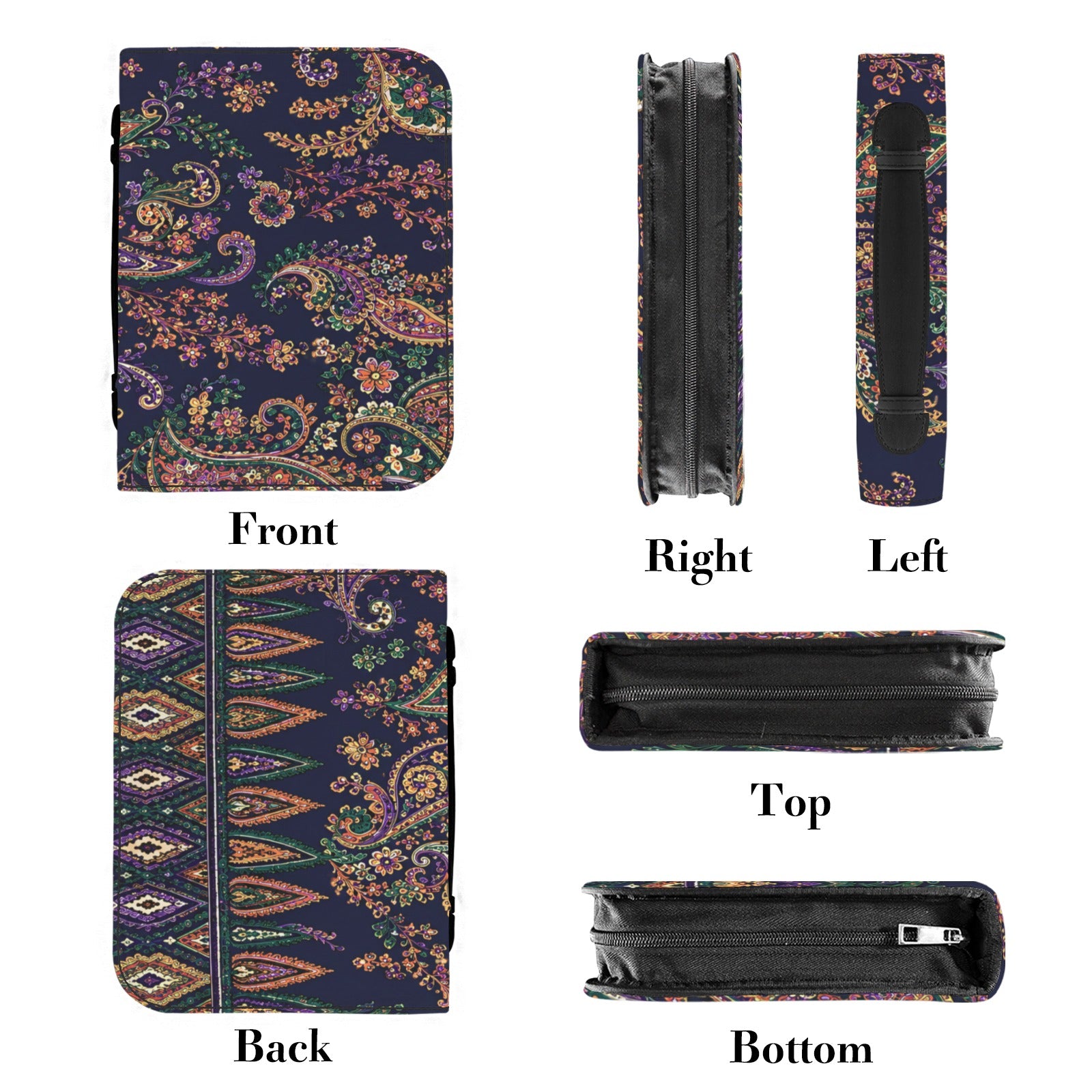 Luxury Paisley Book Cover | Bible Cover with Zipper | Journal & Planner Organizer | Fabric Book Sleeve | Iyalla Designs