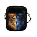 Lion Crossbody Bag | Men's Messenger Bag | Blue Lion Shoulder Bag | Artistic Travel Sling Bag | Festival Crossbody | Iyalla Designs