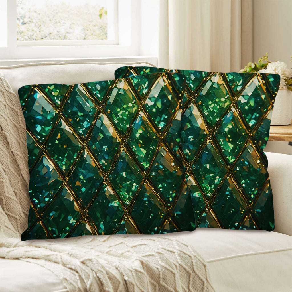 Emerald Green Throw Pillow Cover, Luxury Decorative Cushion, Jewel Tone Home Decor, Glam Sofa Accent Pillow, Elegant Gift for Her