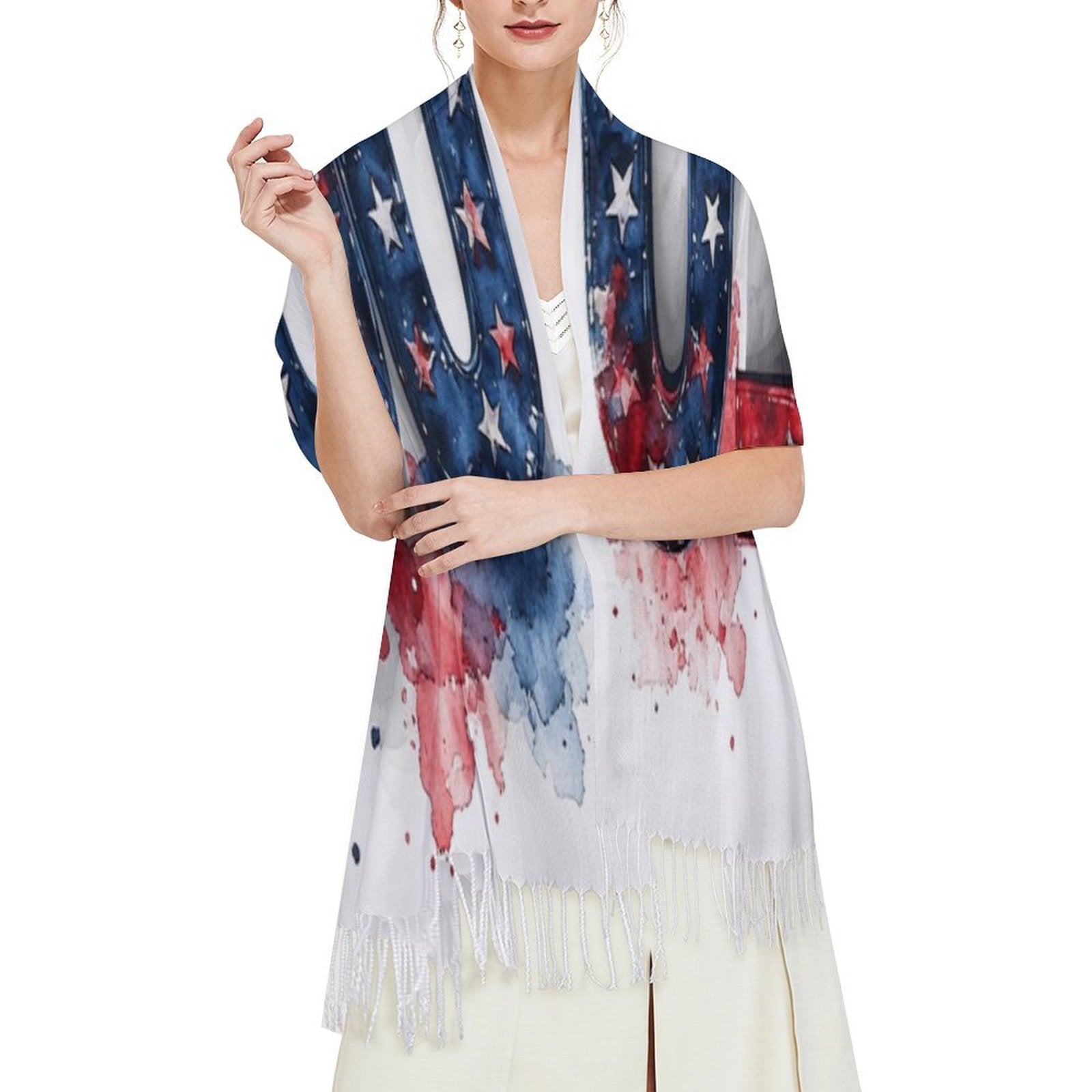 250 USA Design Tassel Scarf