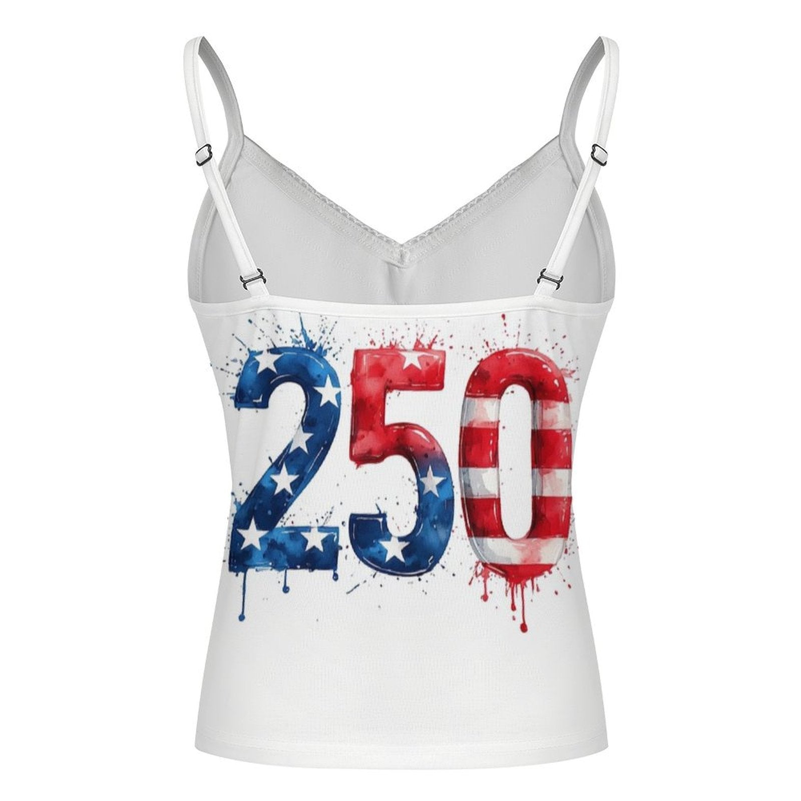 250 Patriotic Women’s V-Neck Lace Trim Camisole