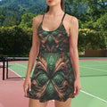 Women's Luxury Tennis Dress | Emerald Green Athletic Dress with Built-In Shorts | Designer Pickleball Dress | Golf & Activewear | Iyalla Designs