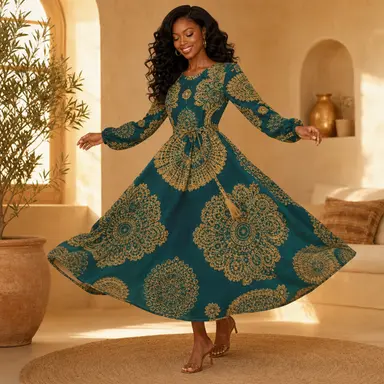 African Print Maxi Dress | Luxury Heritage Collection