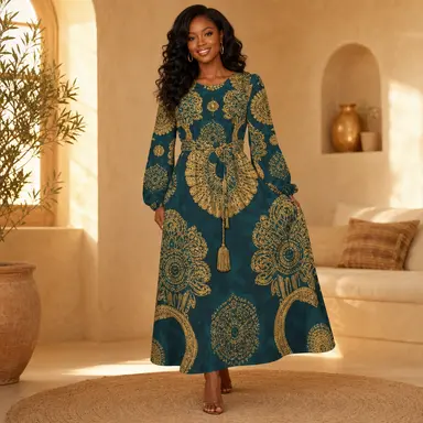 African Print Maxi Dress | Luxury Heritage Collection