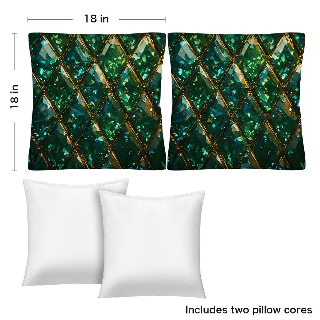 Emerald Green Throw Pillow Cover, Luxury Decorative Cushion, Jewel Tone Home Decor, Glam Sofa Accent Pillow, Elegant Gift for Her